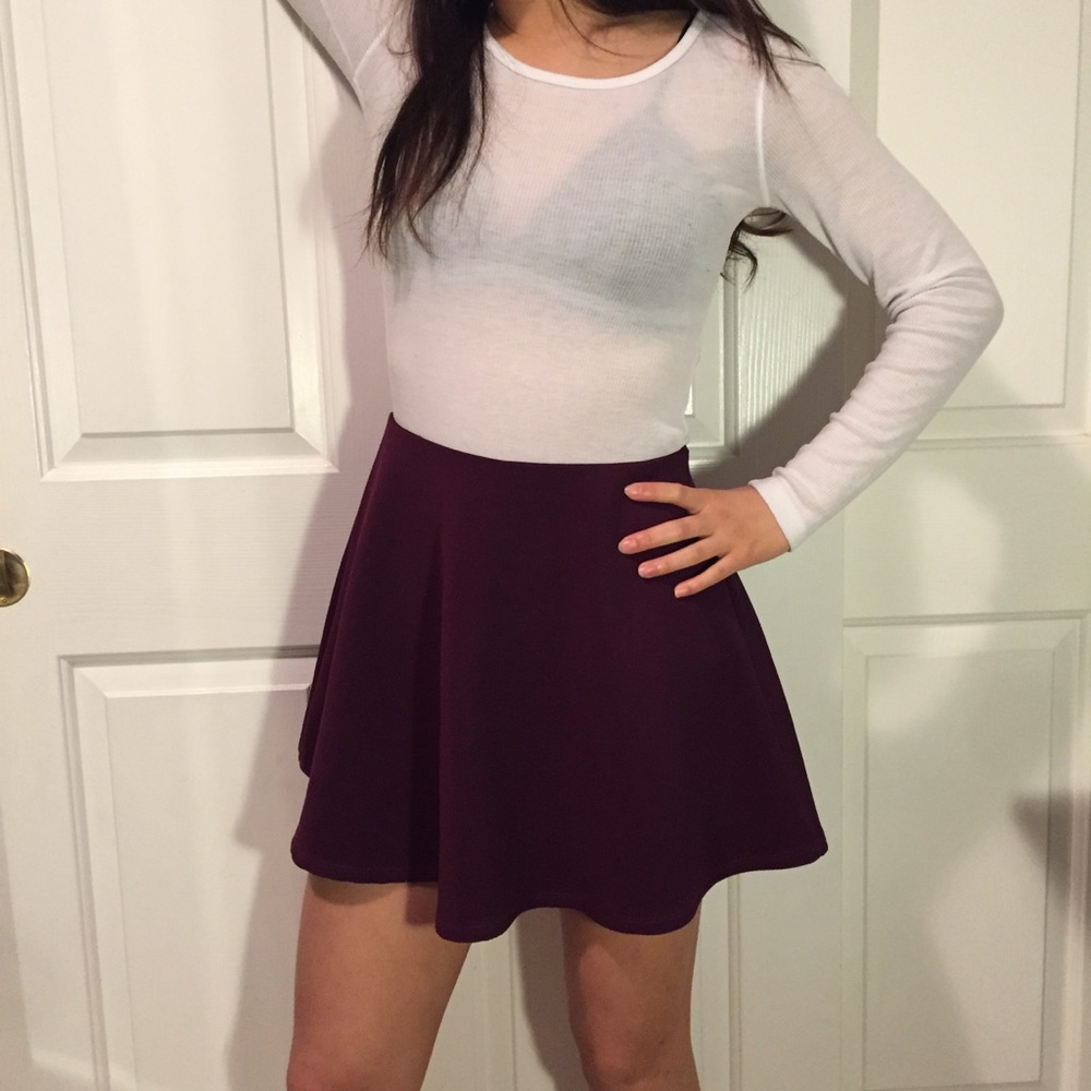 Maroon Circle Skirt